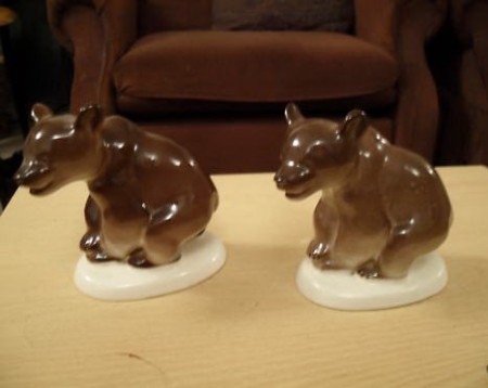 PAR Ursos em porcelana da Lomonosov (Rússia) do tempo da URSS/USSR